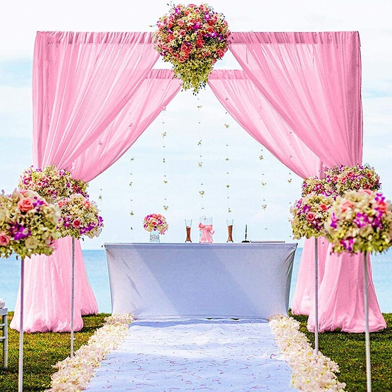 Chiffon Bogen Gardinen Tafel draussen Hochzeit Hintergrund Vorhang Zeremonie Drapieren Schleier Laube Stoff Veranstaltung Party Vorhänge DIY Dekor