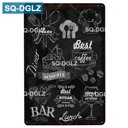 [sq-dglz] slakterens guide metall blikkskilt biff/gris/fisk/lam/kylling/svinekjøtt plakett maling veggdekorasjon maleplaketter: 1291