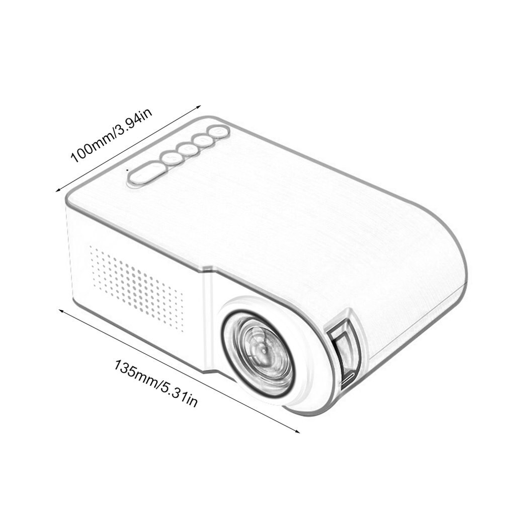UK Plug LED Mini Portable Projector 1080P HD Projection Yg210 Household Micro Mini Projector For Lesiure Blue