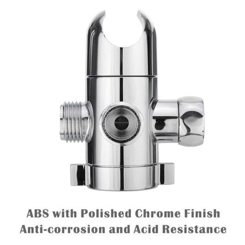 Bath Adjustable Shower Head Arm Mounted Diverter Valve 1/2'' 3-Way T-adapter Diverter Valve