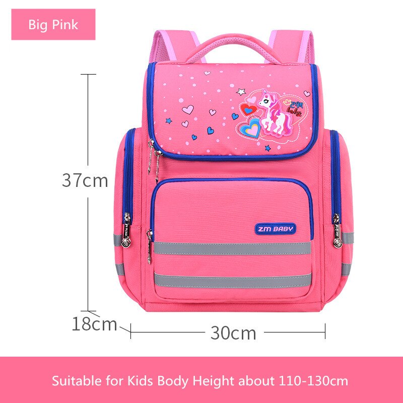 OKKID, mochilas escolares para niños, mochila escolar de primaria para niños, bonita bolsa de libros para niños, para niños, pequeña mochila de guardería,: big pink