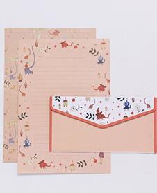 1 ensemble 3 enveloppes + 6 lettres fleur Animal lettre bloc-notes papier à écrire lettre enveloppes ensemble papeterie bureau fournitures scolaires: 4