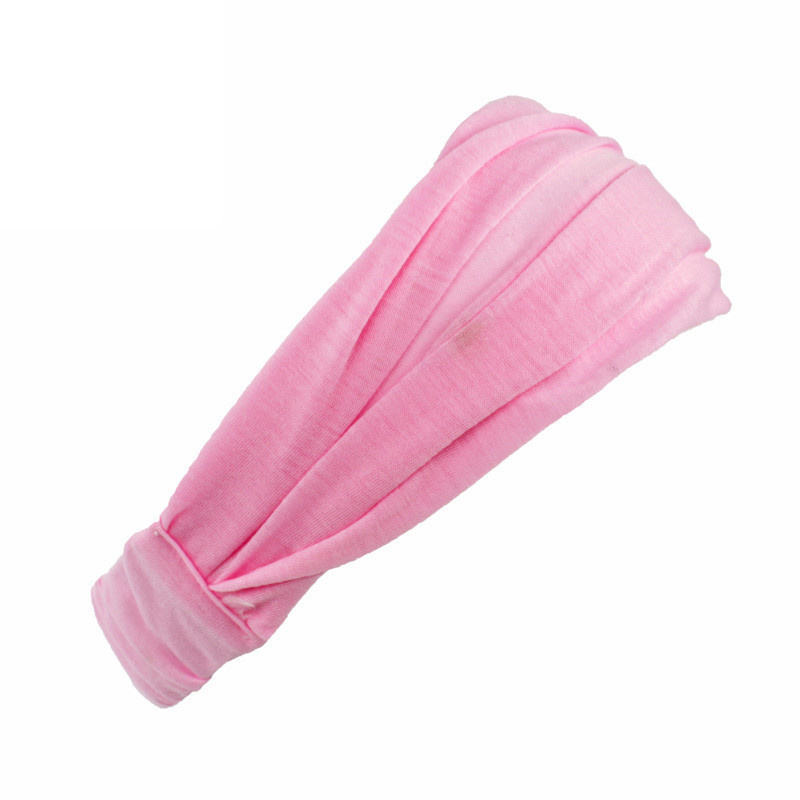 zomer dames effen katoenen hoofdband elastische brede zachte meisjes sport yoga geknoopte hoofdband hardloopzweetband voor tennisgymnastiek: Roze