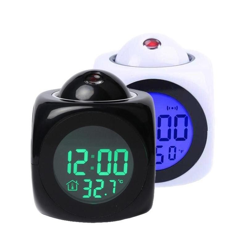 Aandacht Projectie Digital Weer Lcd Snooze Display Klok Thuis Wekker Projector Timer Backlight Color Led G0W9