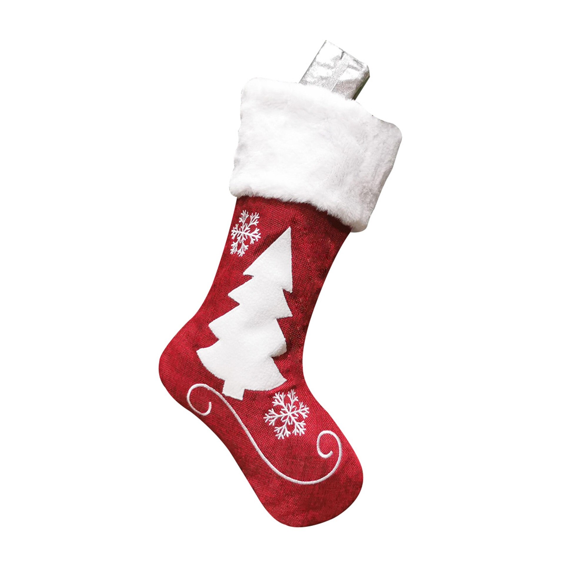 Focusnorm kerstsok schattige eland borduurprint kerstaccessoires met 4 stijlen: D