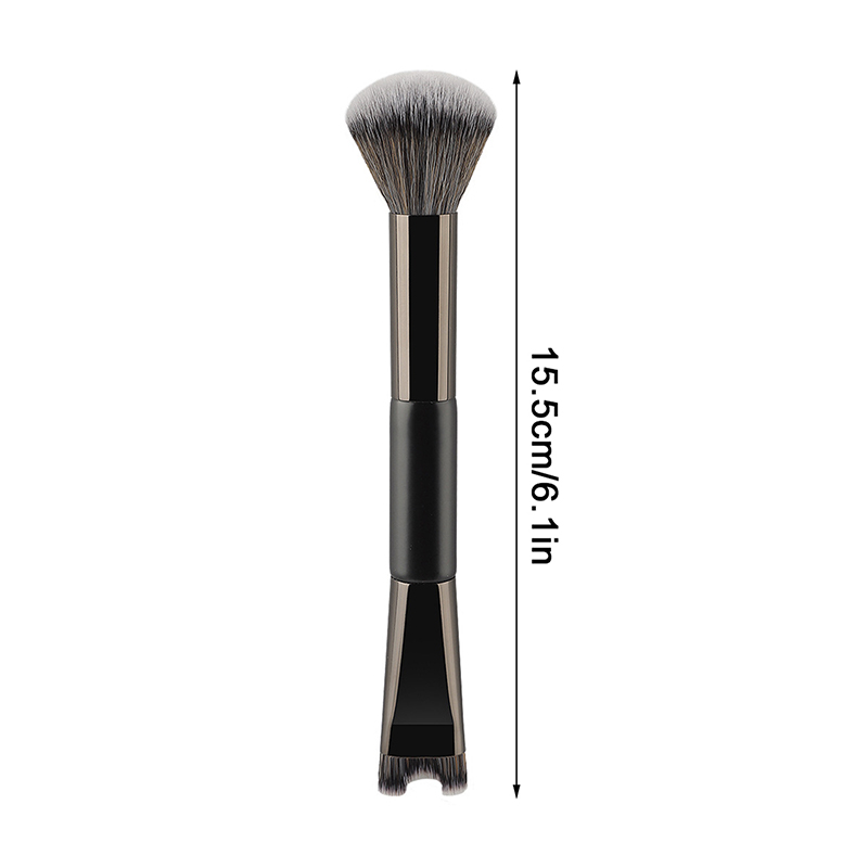 U-förmiger Make-up-Pinsel mit doppelter Kopf-Nasenkontur zum Modellieren und Definieren von Foundation-Highlighter-Pinsel, Nasenschattenpinsel: Default Title