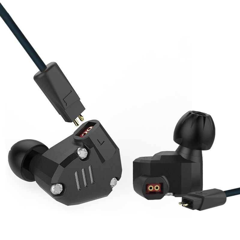 Kz zs6 2dd + 2ba alta fidelidade baixo fone de ouvido esporte in-ear fone de ouvido dinâmico motorista cancelamento de ruído fone de ouvido cabo de substituição as10 as10