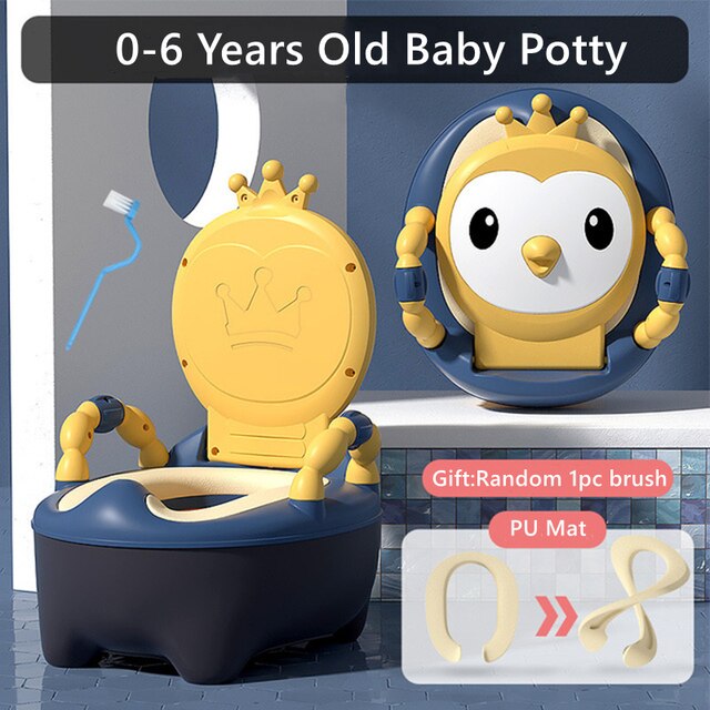 Portable Baby Potty Multifunction Toilet Car Potties Child Pots Training Boy Girls Kids Chair Toilet Seat Children's Pot WC: Yellow PU Mat