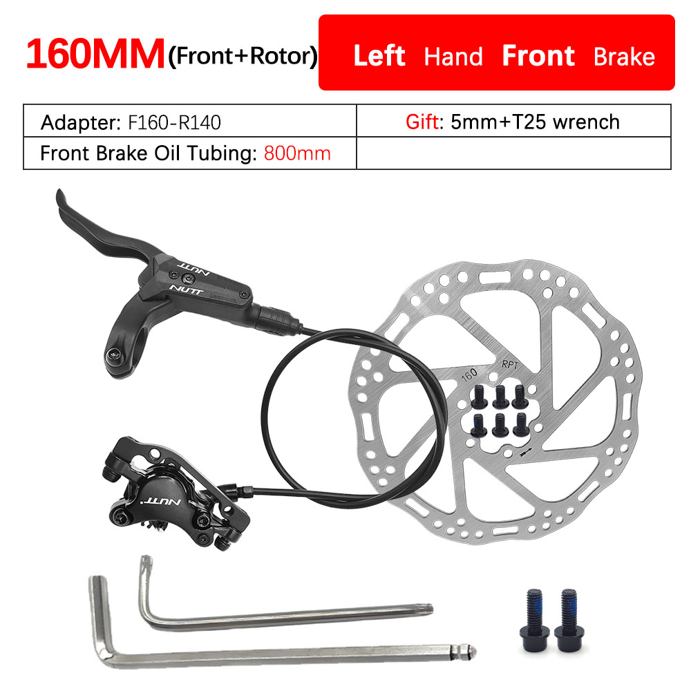 NUTT freno hidráulico A2 MTB bicicleta discos de aceite palanca 2 pistones 160MM 180MM Rotor pinza delantera trasera izquierda derecha para piezas de bicicleta: Morado