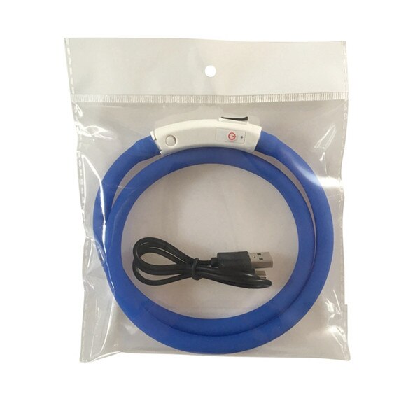 USB Rechargeable Flashing Night Dog Collars Luminous Pet Collar LED Light USB Dog Collar Glowing Teddy Flash Collar Pet 1: Blue / S