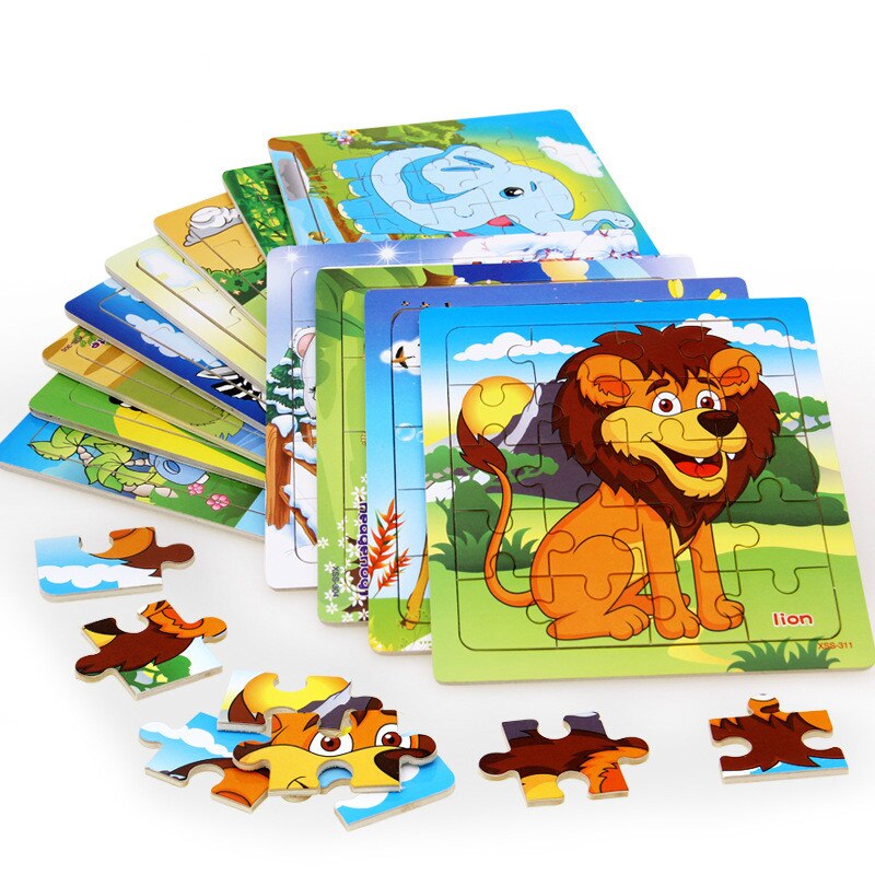 Kleine 3D Puzzle kinder 20 Stück von Holz Wald Tier Geschichte Puzzle Idiom Puzzle Pädagogisches Spielzeug