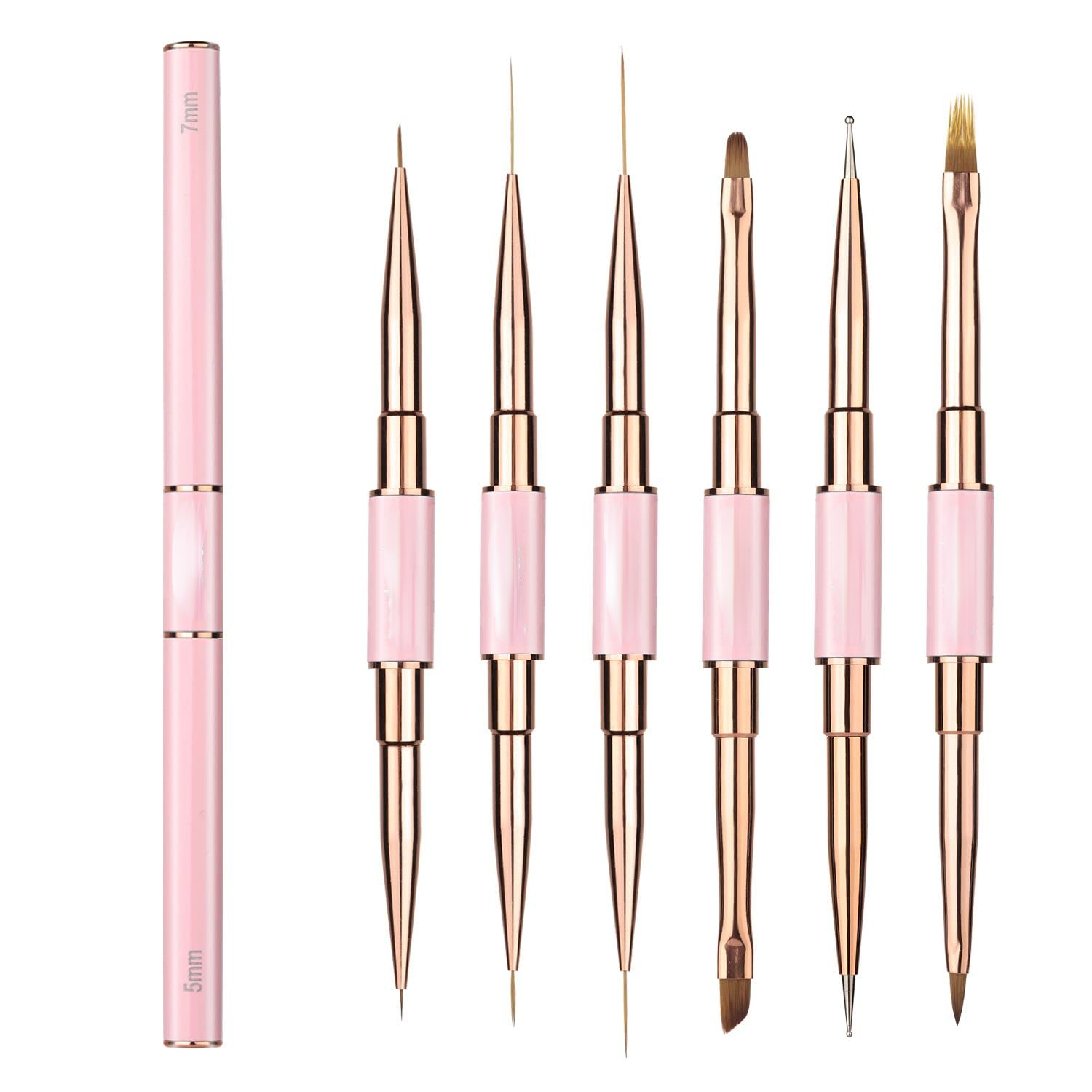 High Precision Nail Art Clean-Up Brush Set - Accurate Mistake Removal and Fingernail Cleaning - Angled and: VIOLET/紫罗兰