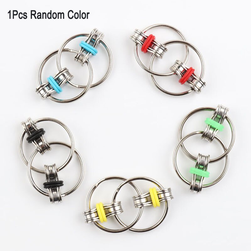 Metal Puzzle Chain Fidget Toy For Autism Chain Fidget Toy Stress Relieve ADHD Top Puzzles Hand Spinner Key Ring Sensory Toys