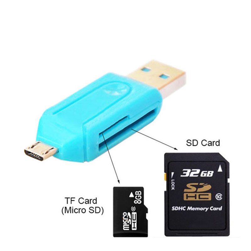 NEUE Mikro USB & USB 2 in 1 OTG Kartenleser hoch-Geschwindigkeit USB 2,0 Universal- OTG TF/SD für Android Computer Erweiterung Sockel