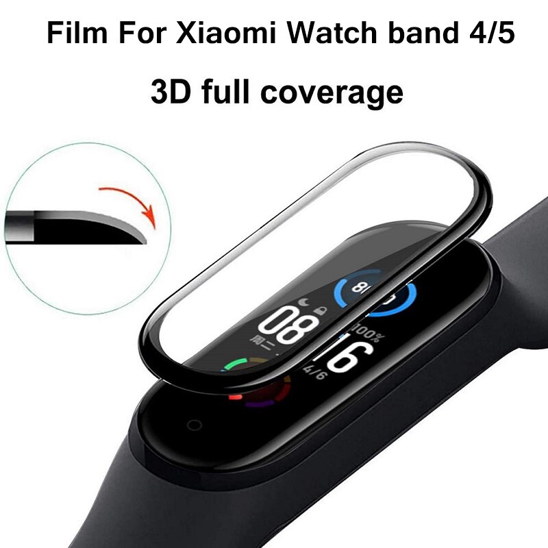 3D Gebogen Clear Volledige Dekking Screen Protector Film Voor Xiaomi Horloge Band 4 Smart Horloge Beschermfolie Voor Xiaomi Horloge band 5