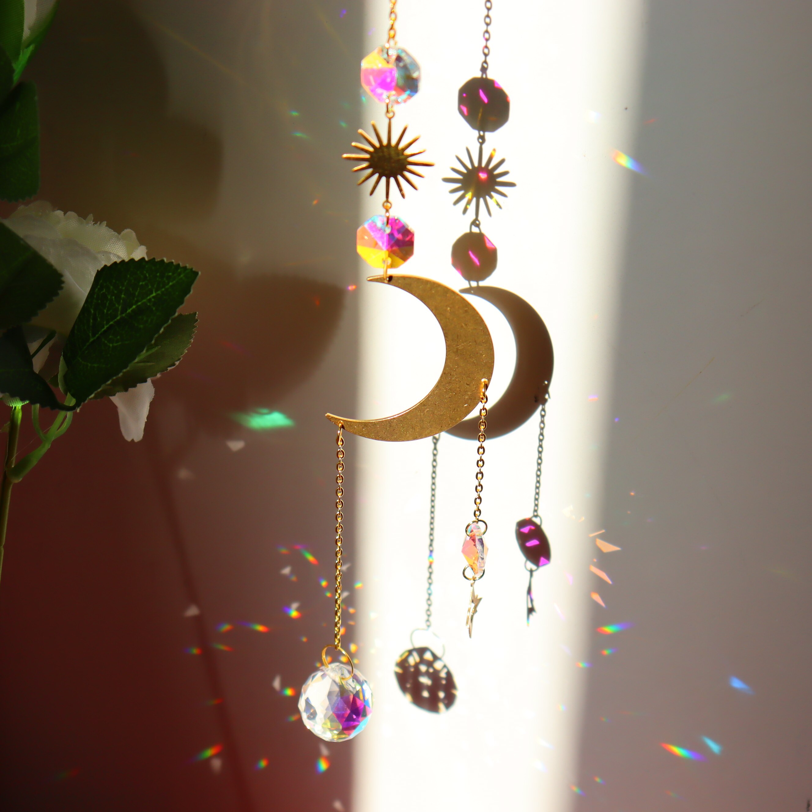 Crystal Suncatcher Regenboog Prisma Tuin Hanger Maan Eenhoorn Licht Chaser Opknoping Venster Home Decoratie Zomer: 39