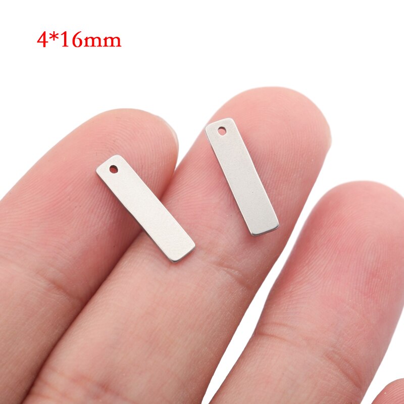 20 stuks roestvrijstalen rechthoekige metalen stempelplaten, labels, platte staafbedels, hangers, doe-het-zelf sieraden, 4 x 40mm 4 x 25mm 9 x 40mm: 416mm