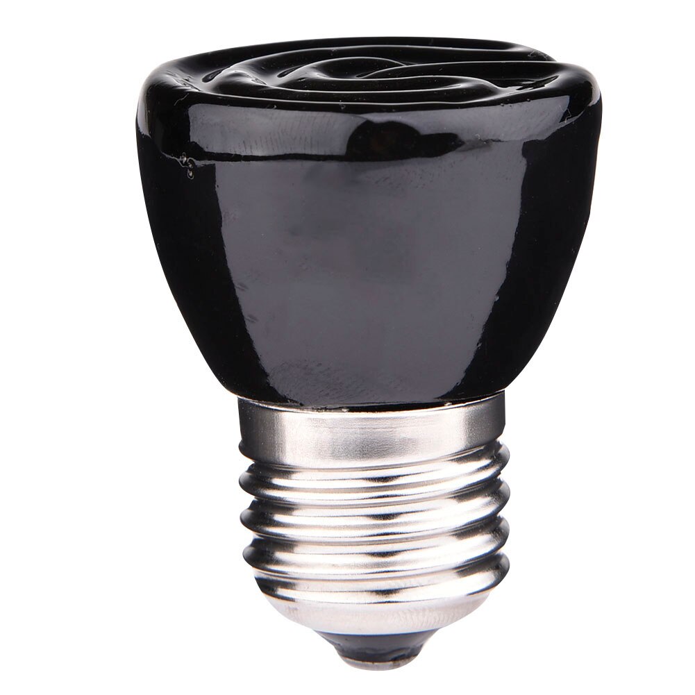25W 50W 75W 100W Pet Heating Lamp Black Infrared Ceramic Emitter Heat Light Bulb Pet Brooder Chickens Reptile Lamp 220-240V