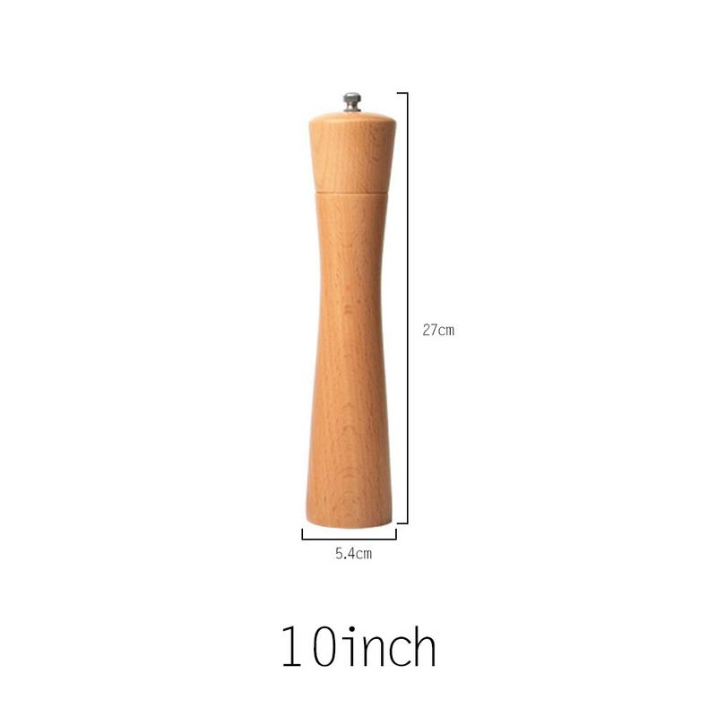 Beukenhout massief hout handmatige peper zwarte pepermolen kruiden keuken eiken kruidenmolen: 10 inch