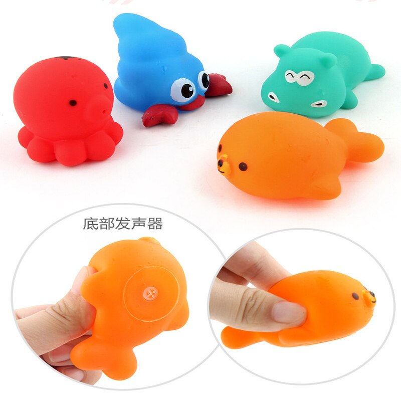 5Pcs Giocattoli di Pesca Sacchetto di Rete In Gomma Morbida Animali Giocattolo Per Bambini di Nuoto Classi Estate Bagno di Acqua Gioco Bambola Acqua Nebulizzata giocattoli da bagno