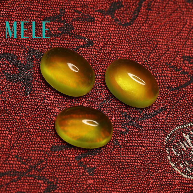 Piedra Prehnita Amarilla Dorada Natural, 10*14mm, el ovalado, 6,8 CT piedra suelta DIY a juego de piedra de a juego para mujer