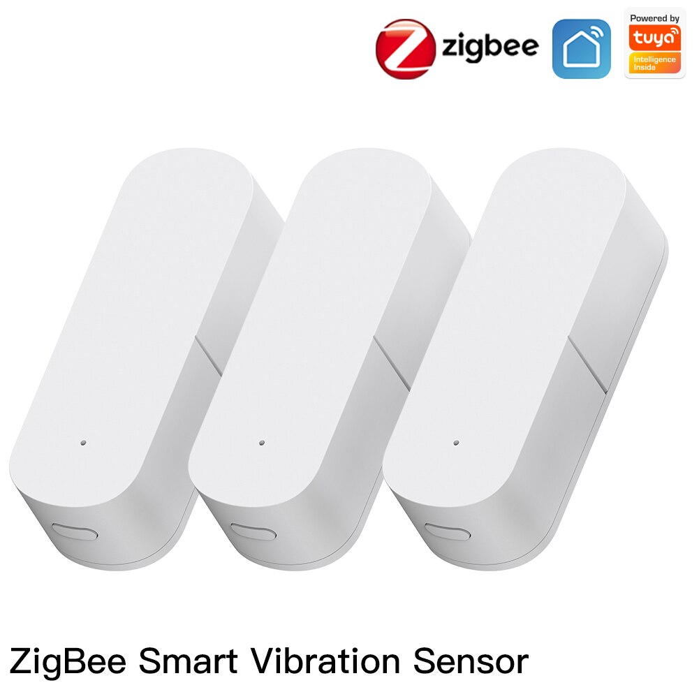 Moes Zigbee Smart Vibration Sensor Detection,Tuya Smart Life APP Notification,Real-Time Motion Shock Alarm,History Record: 3 PCS