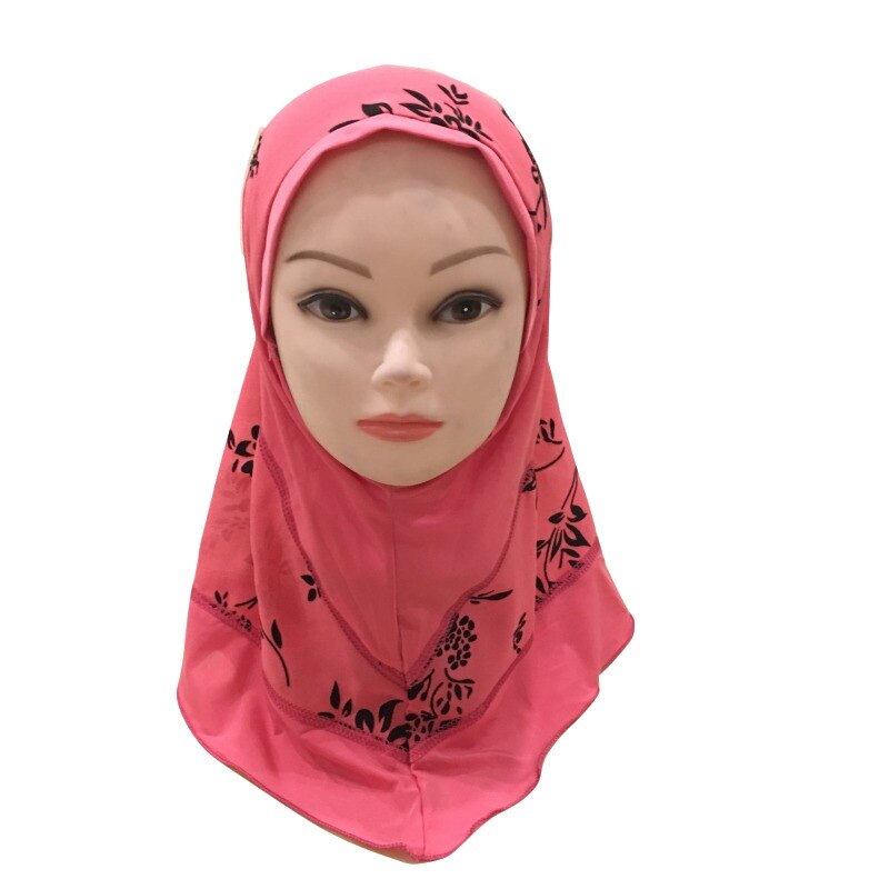 Kids Hijab Voor Moslim Meisje Kind Islam Kinderen Instant Bonnet Bloemen Hijaab Caps Islamitische Kleding Sjaal Hoofddoek