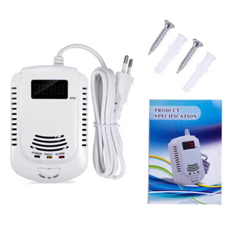 Gas leak detection alarm sensor sensor household gas alarm ACJ-808L with display voice combustible home security system