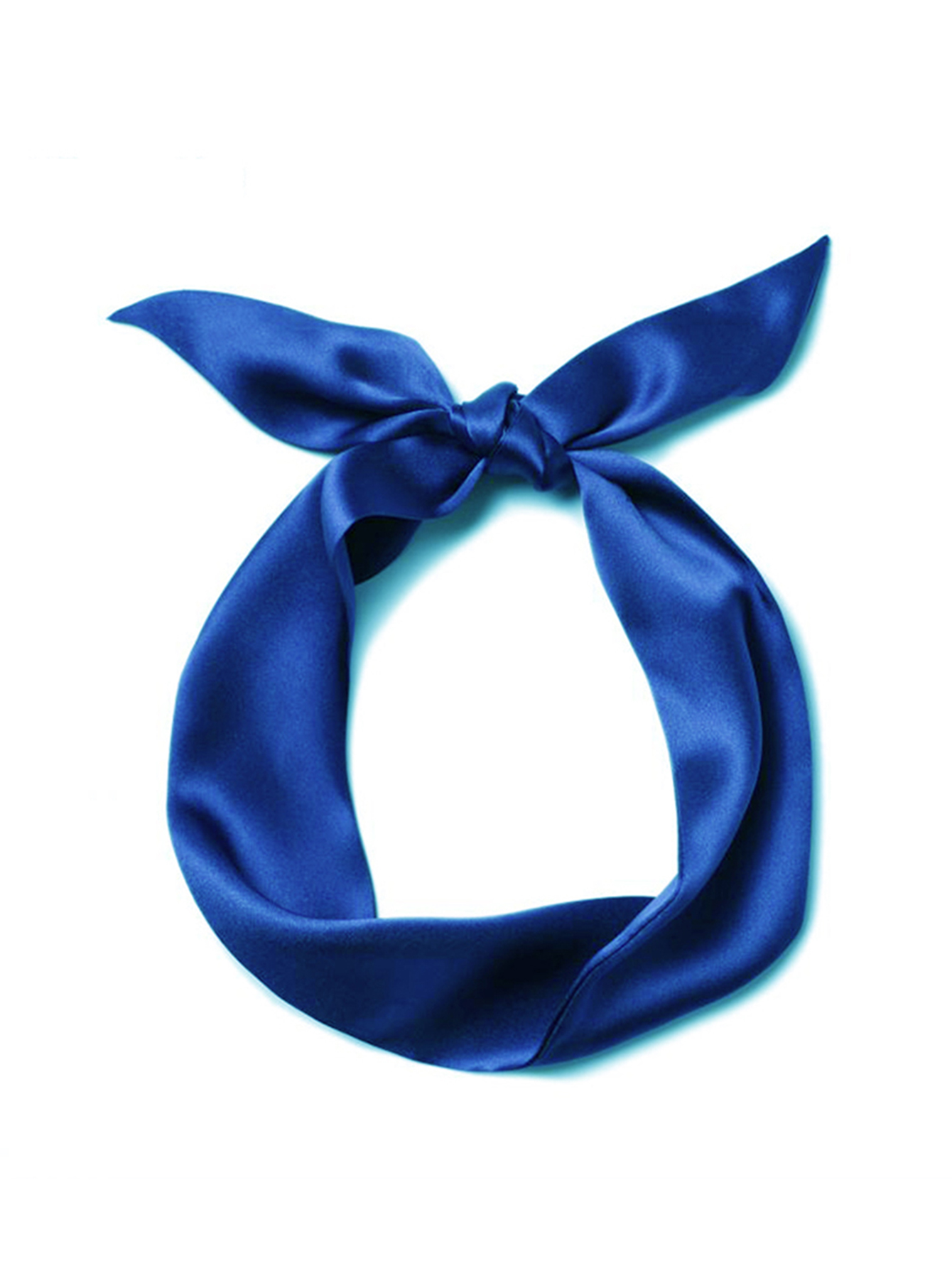 Mulher lenço de seda magro longo tira de cabelo fita de seda pequeno pescoço cachecóis saco alça fita lenço senhoras gravata 4cm * 90cm: Azul