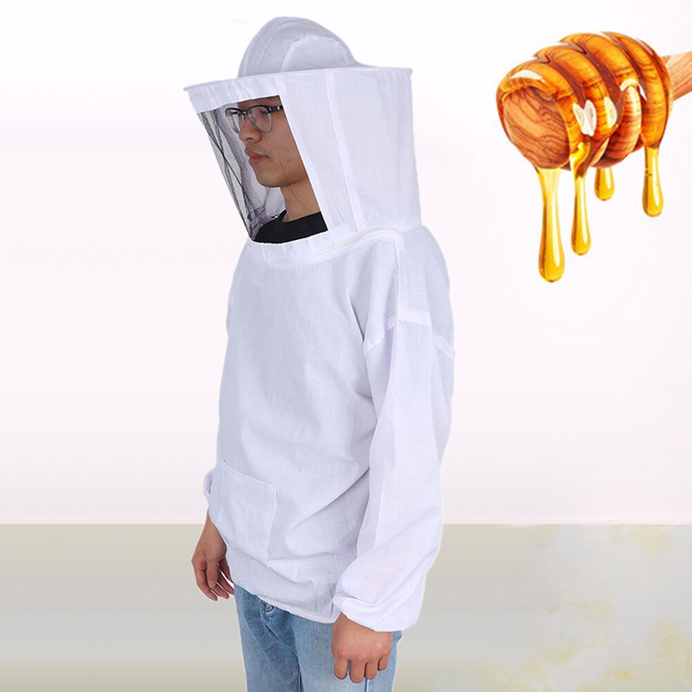 Unisex Breathable Transparent Hooded Beekeeping Suit Insect Feed Mesh Face Shield Protective Coat for Beekeepers