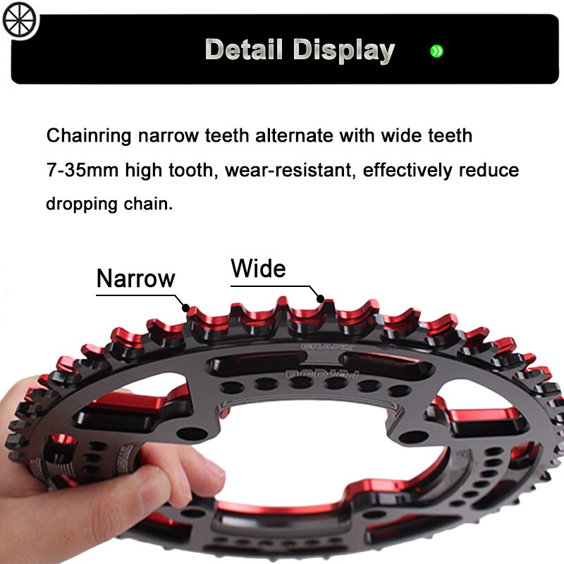 Bdsnail smal breed 104 bcd kettingblad mtb fiets mountainbike kettingblad 44t 46t 48t 50t 52t ketting wielbouten single speed