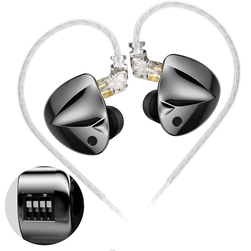 KZ D-Fi In-Ear Monitors - 4 Tuning Switches - Hi-Fi Stereo Koptelefoon met Mic - Afneembare Kabel: Blauw
