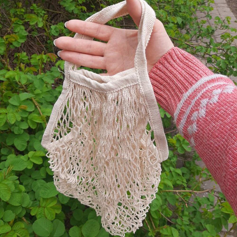 Totes Gittergewebe Tasche Baumwolle Schnur Produzieren Einkaufen Schildkröte-taschen Lebensmittel Kurzen Griff Netz Schulter-Tasche Obst Gemüse wiederverwendbar