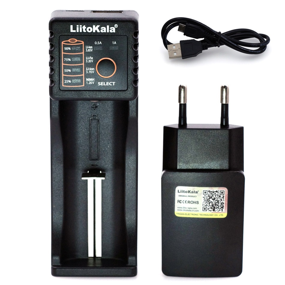 Liitokala lii 402/ lii -202/ lii -100/1.2v/3.7v 18650/26650/18350/16340/18500/ aa / aaa nimh litium batterilader 5v 2a støpsel