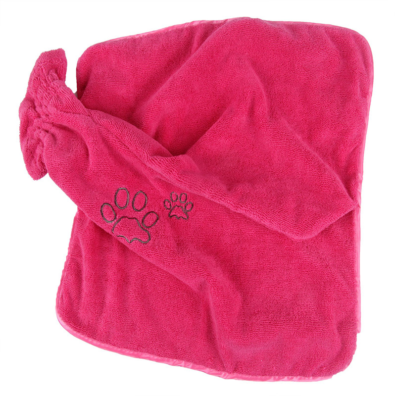 Albornoz perro ropa de mascotas Super absorbente para secado bordados para Toalla de gato Hood Baño de mascotas toalla aseo productos para mascotas grande