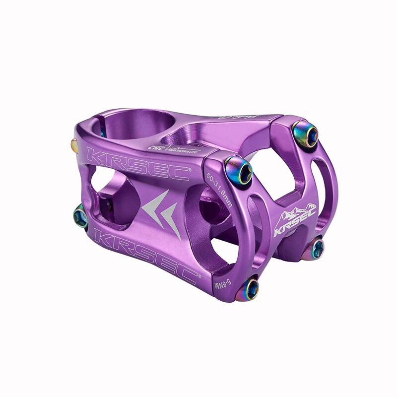 Krsec Handlebar Mtb Bike Stem 50Mm Tee Mountain Bicycle Bridge Short Power Integrated Stem 31.8 Throat Aluminum Manillar Canote: stem 50mm purple