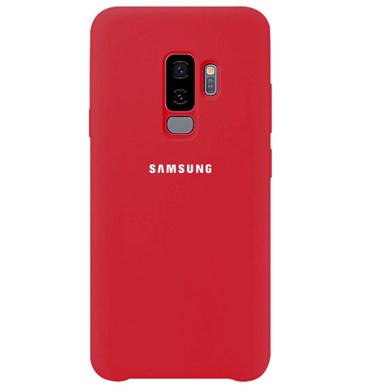 Samsung S9 più la Cassa Del Silicone Della Copertura Posteriore Originale di 100% g9650 9500 Del Silicone Protegge La Fotocamera Morbido Anti-usura di Usura di Protezione caso: For Galaxy S9 Plus / Red