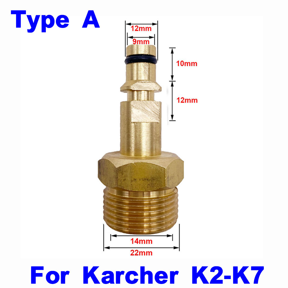 Hogedruk Auto Wasmachine Slang Snelkoppeling Converter M22 Draad Spoelbakken Converter voor Karcher Lavor Parkside hogedrukreiniger