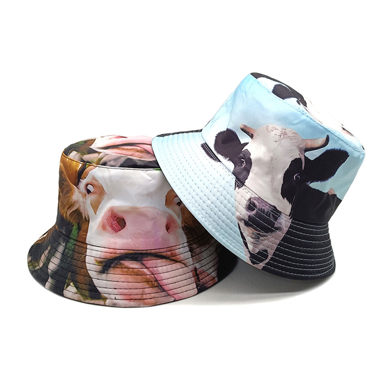 Bocca-Sombrero de pescador con estampado divertido de animales, gorros de pescador con estampado bonito, gorra panamá Reversible de ubicación para hombres y mujeres, sombrilla de verano