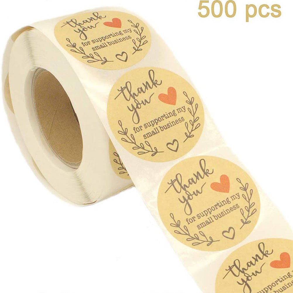 Bedankstickers brief bedrukt zakelijke verpakking zakken bruiloft feest envelop stickers decoratie 500 stuks/rol: B 2 inch 500 stuks