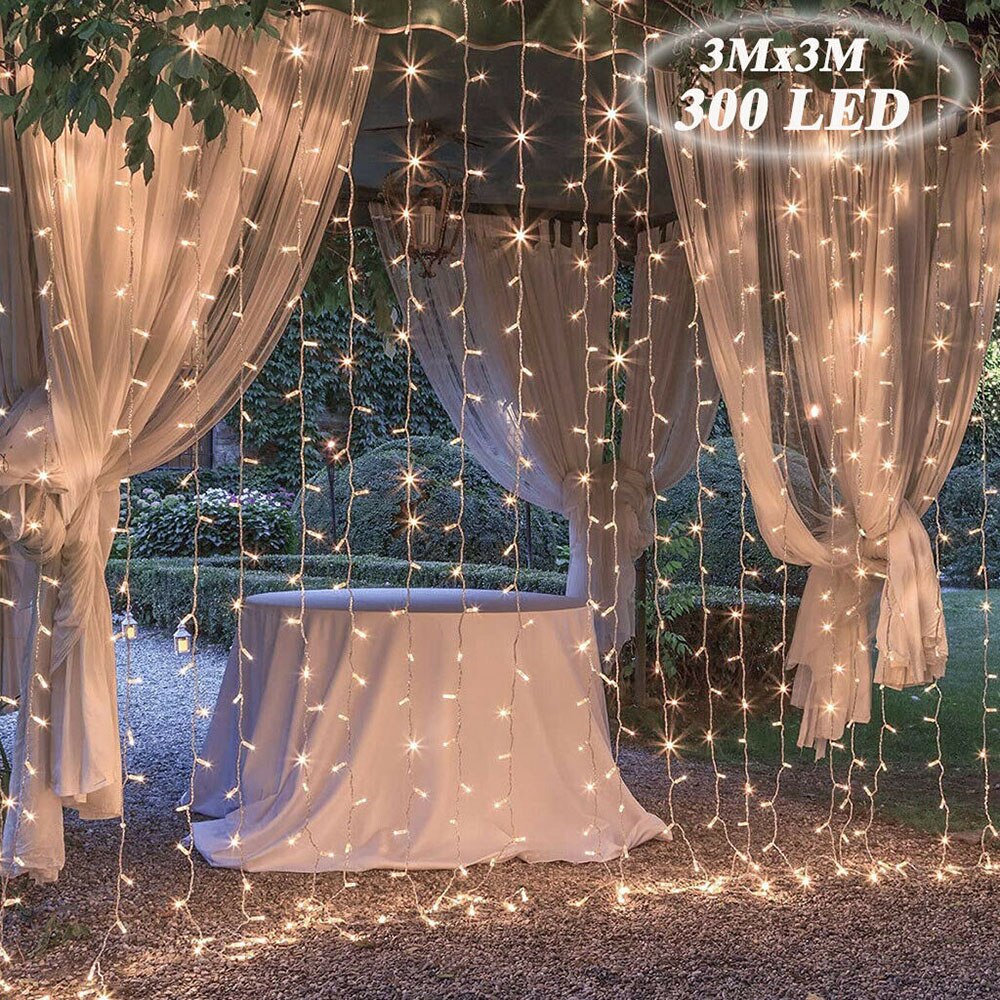 3M X 3M 6M X 3M 600 Led Thuis Outdoor Kerstvakantie Decoratieve Wedding Xmas String fairy Gordijn Slingers Strip Party Lichten
