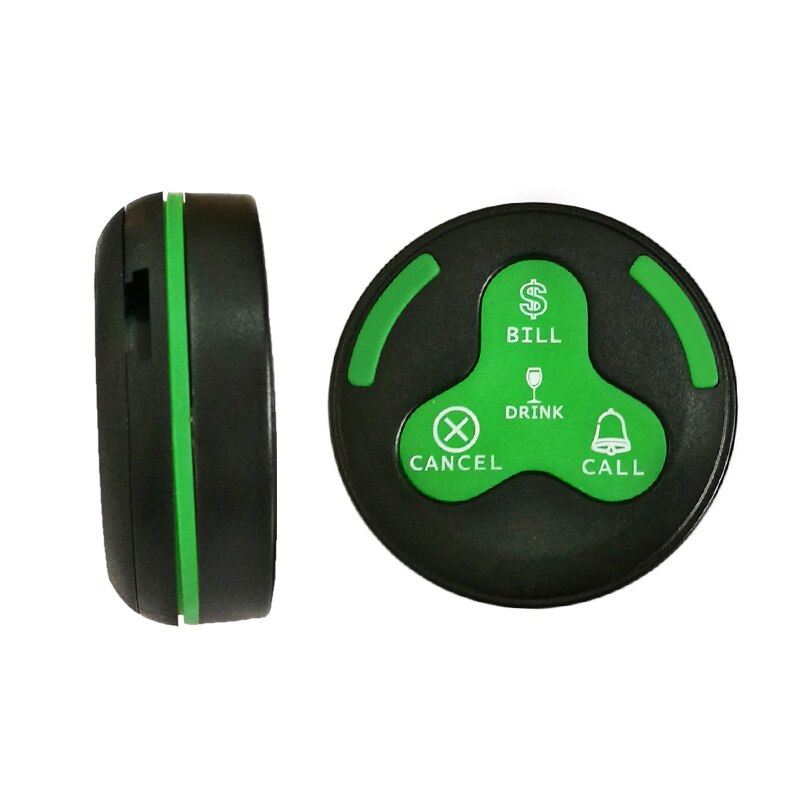 433.92mhz Waterproof Wireless Beeper Calling System Waiter Buzzer Server Service 10pcs Table Call Button for Restaurant K-H4