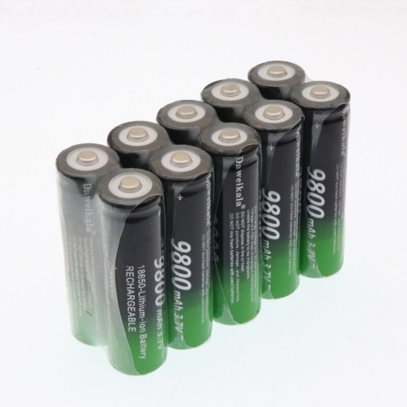Daweikala 9800mAh 3.7V 18650 Lithium ion batteries Rechargeable Battery For Flashlight Torch