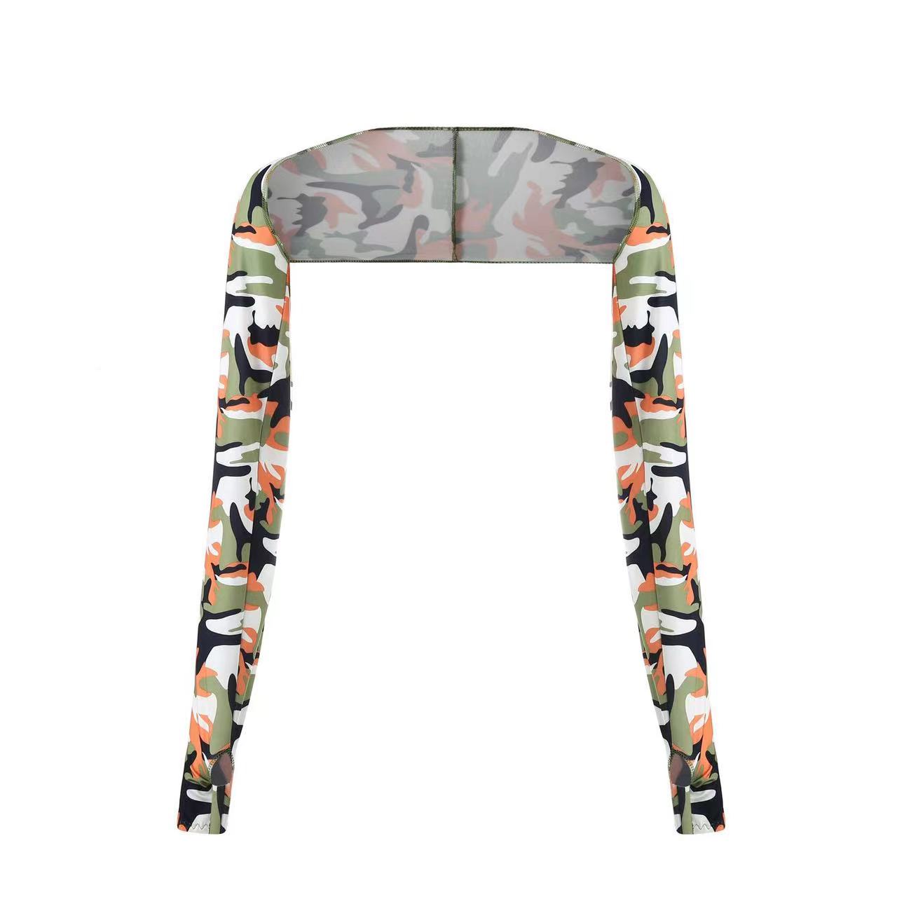 1Pair Cooling Shawl Arm Sleeves Sun Protection for Women Men with Finger Hole for Golfing, Driving, Riding, Fishing: Champagne