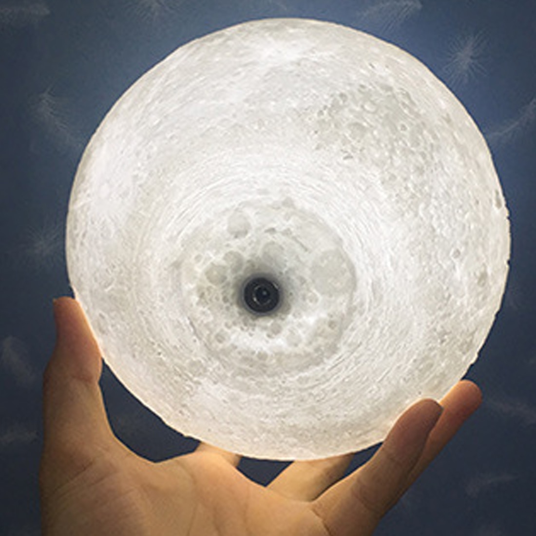 3D Light Touch Switch Rechargeable Moon Lamp 2 Color Change 3D Print Lamp Moon Bedroom Bookcase Night Light