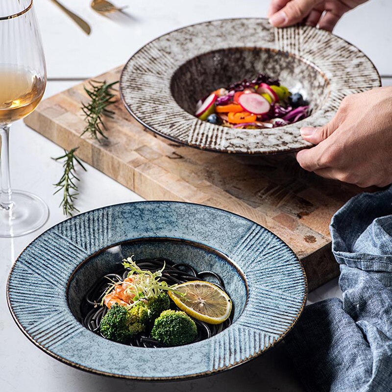 CHANSHOVA 10 cal ceramiczny kreatywny 450ml miska na makaron salaterka gruba zupa płyta osobowość chińska porcelana G327