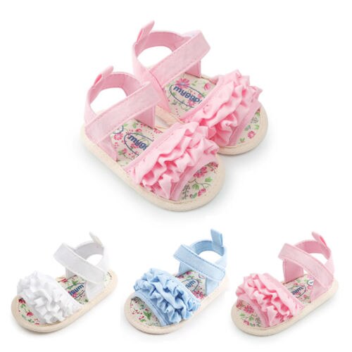 Citgeett Toddler Infant Baby Girl Flower Summer Casual Crib Shoes Floral Cute Summer First Walker