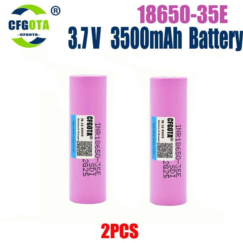 Batería 18650 35E 3,7 V 3500mAh descarga 18650 batería de iones de litio 3,7 v INR18650-35E batería recargable para linterna: Multicolor