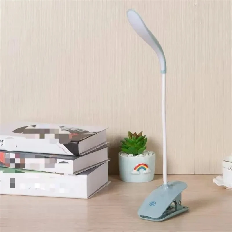 USB Charging Duckbill Desk Lamp with Three Touch Dimming Levels LED Eye Protection for Bedroom Bedside Learning Clip Book Lamp