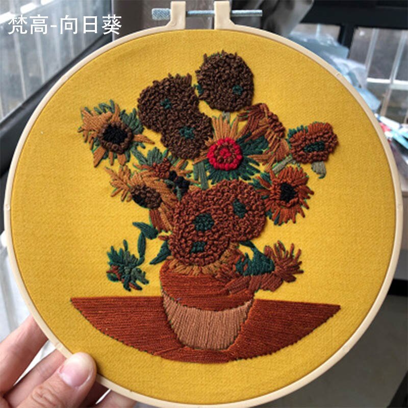 Landscape Painting Embroidery Materials Package DIY Handcrafts Cross Stitch Kits Beginner Embroidery Supplies Needlework Set: 1